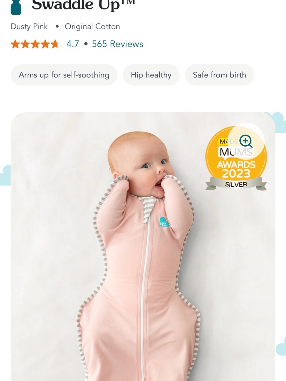 Love to Dream Dusty Pink Swaddle Up